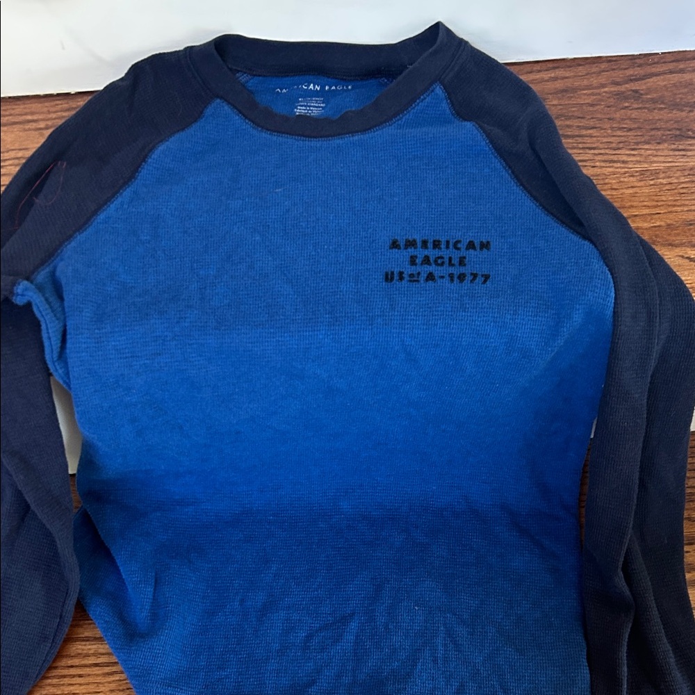 American Eagle Outfitters Blue and Black Crewneck